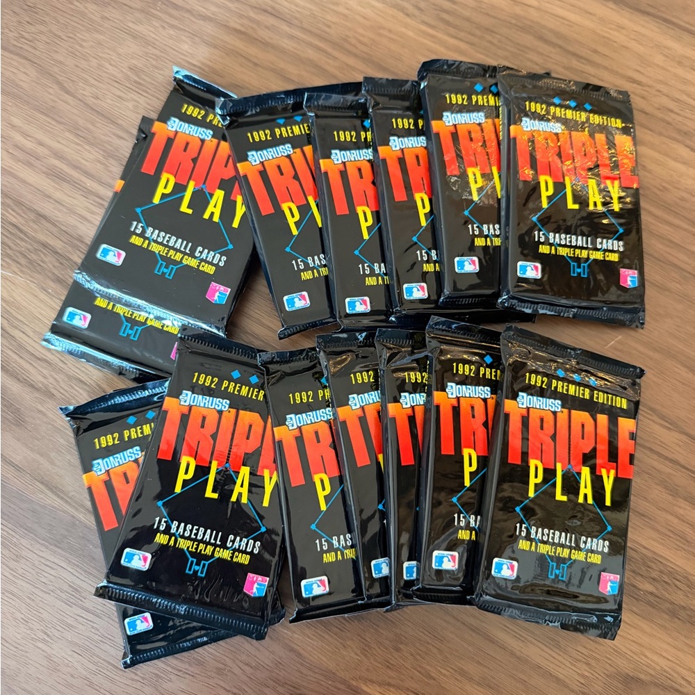 NEW set of 14 1992 Premier Edition Donruss Triple Play 15 Baseball Card Packs